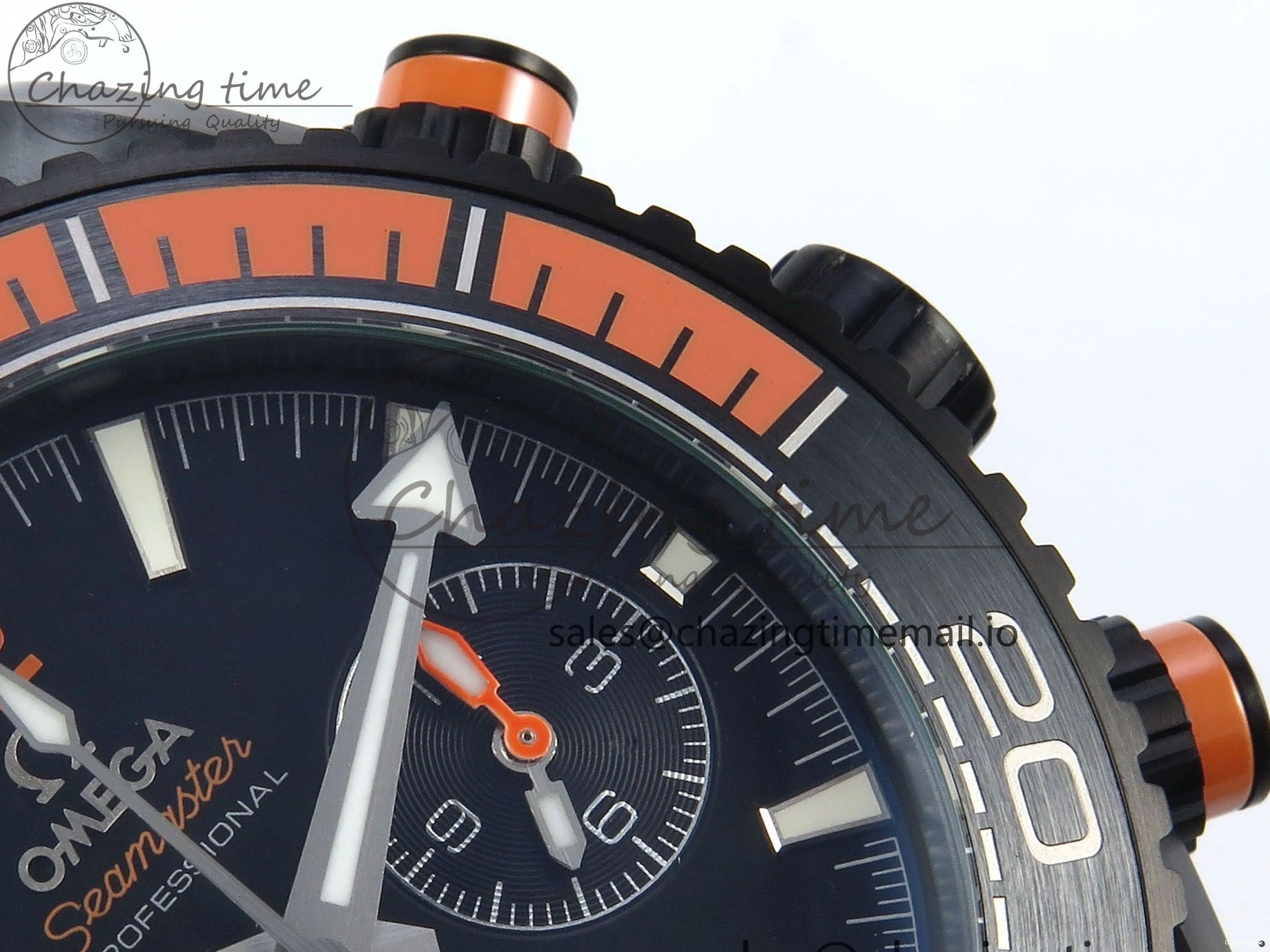 0520 Attractive Planet Ocean Master Chronometer 600M 45.5mm SCF 1:1 Best Edition Black Orange Bezel Black Dial on Black Rubber Strap A9900 Super Clone 7668